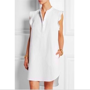 Stella McCartney white ruffled cotton-piqué dress